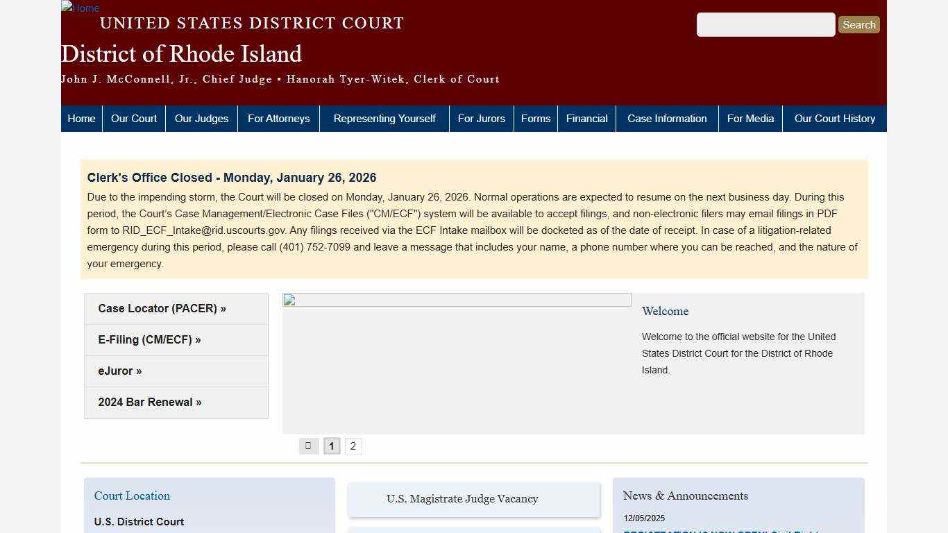 District of Rhode Island United States District Court